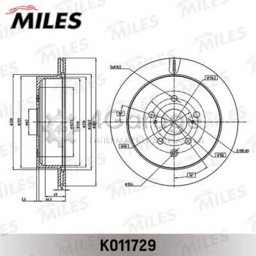 MILES K011729 Тормозной диск