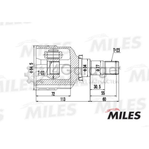 MILES GA10029 Шарнирный комплект приводной вал