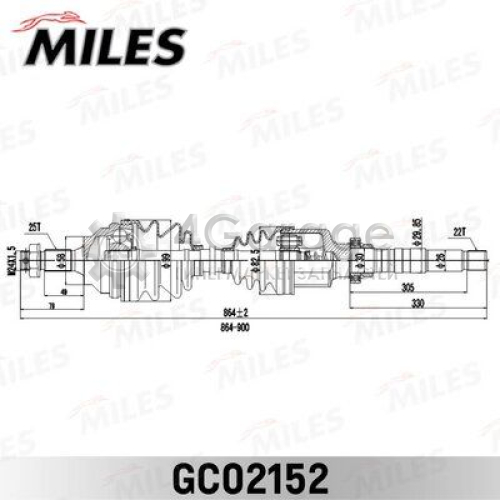 MILES GC02152 Приводной вал