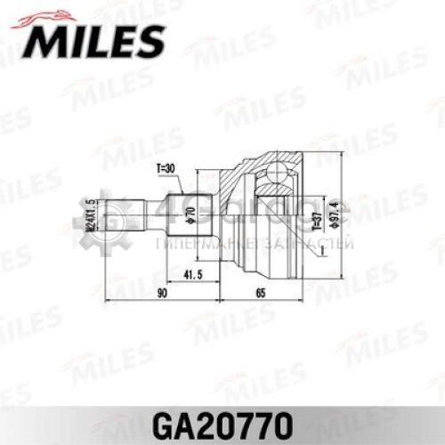 MILES GA20770 Шарнирный комплект приводной вал