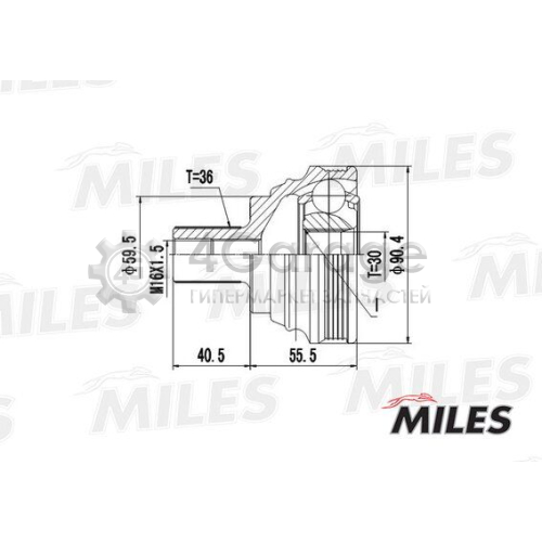 MILES GA20025 Шарнирный комплект приводной вал