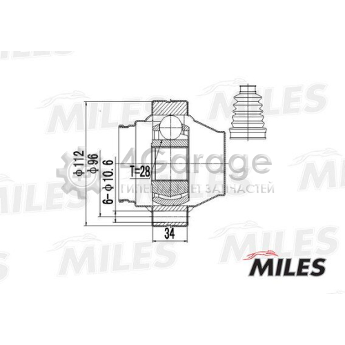 MILES GA10039 Шарнирный комплект приводной вал