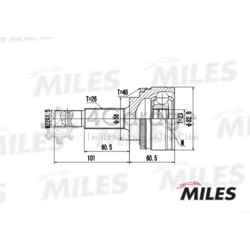 MILES GA20452 Шарнирный комплект приводной вал