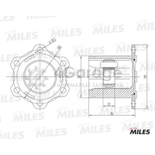 MILES GA10008 Шарнирный комплект приводной вал