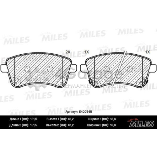 MILES E400545 Комплект тормозных колодок дисковый тормоз