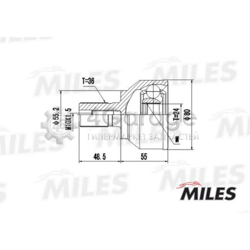 MILES GA20209 Шарнирный комплект приводной вал