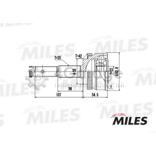 MILES GA20291 Шарнирный комплект приводной вал