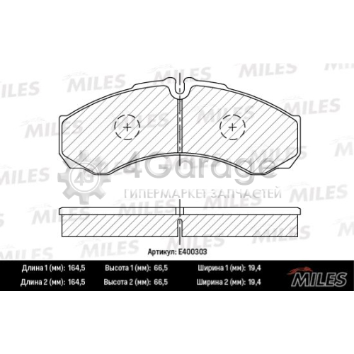MILES E400303 Комплект тормозных колодок дисковый тормоз