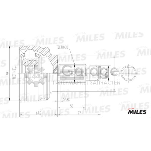 MILES GA20042 Шарнирный комплект приводной вал