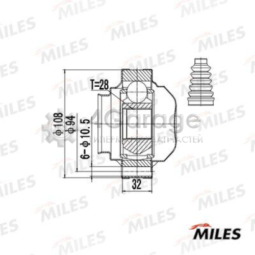 MILES GA10084 Шарнирный комплект приводной вал