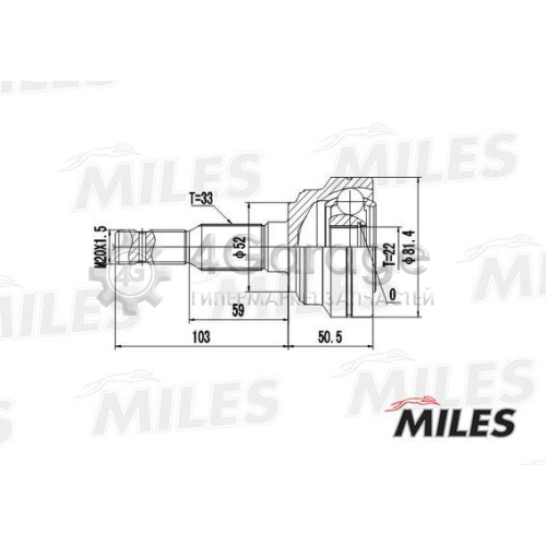 MILES GA20344 Шарнирный комплект приводной вал