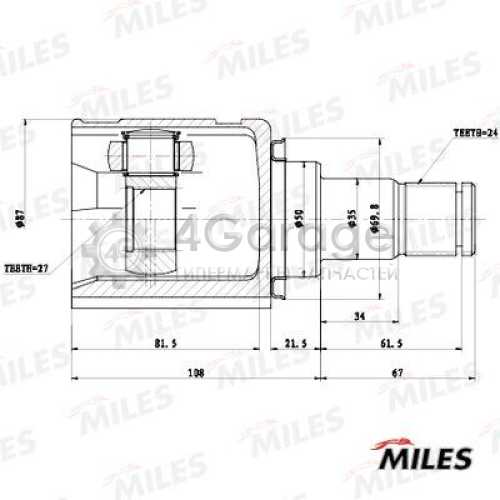 MILES GA11068 Шарнирный комплект приводной вал