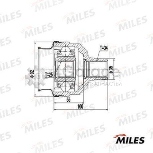 MILES GA10024 Шарнирный комплект приводной вал