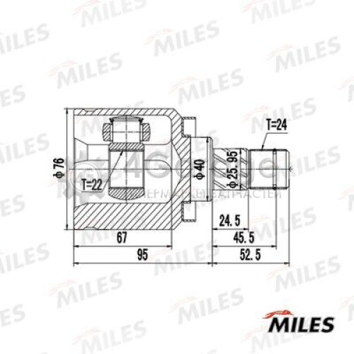 MILES GA10082 Шарнирный комплект приводной вал