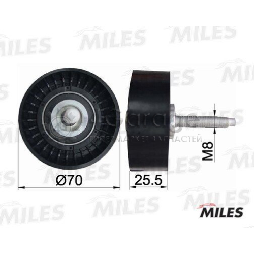 MILES AG03026 Паразитный / ведущий ролик поликлиновой ремень