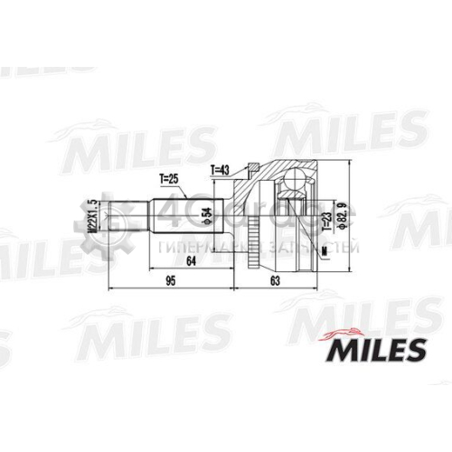 MILES GA20253 Шарнирный комплект приводной вал