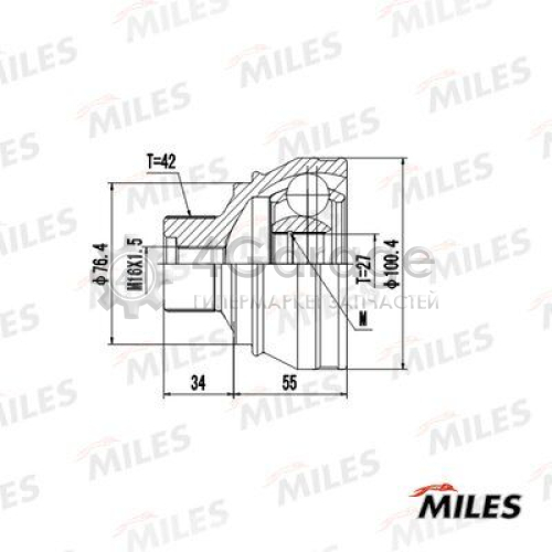 MILES GA20032 Шарнирный комплект приводной вал