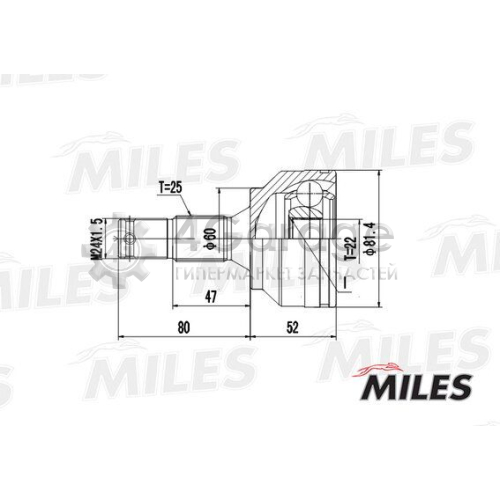 MILES GA20378 Шарнирный комплект приводной вал