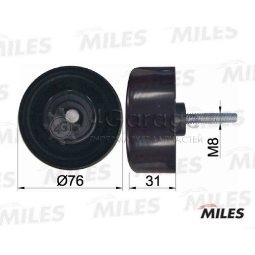 MILES AG03045 Паразитный / ведущий ролик поликлиновой ремень