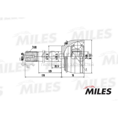 MILES GA20487 Шарнирный комплект приводной вал