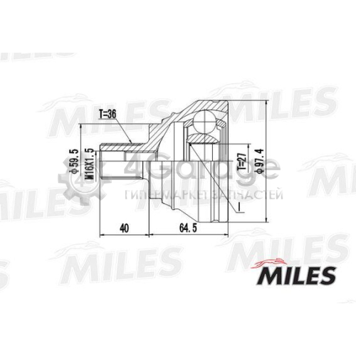 MILES GA20024 Шарнирный комплект приводной вал