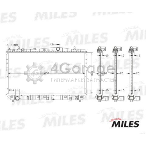 MILES ACRB005 Радиатор охлаждение двигателя