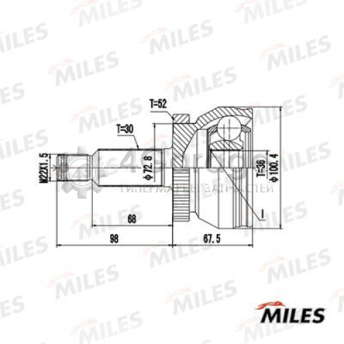 MILES GA20727 Шарнирный комплект приводной вал