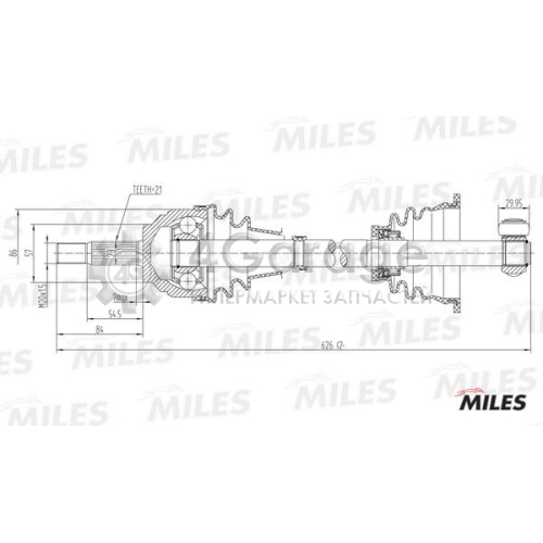 MILES GC01106 Приводной вал