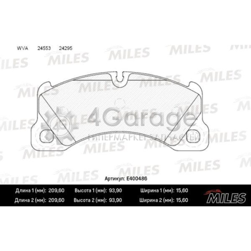 MILES E400486 Комплект тормозных колодок дисковый тормоз