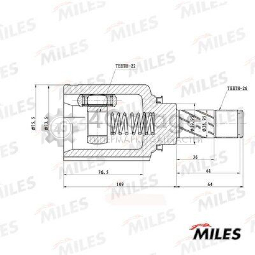 MILES GA11000 Шарнирный комплект приводной вал