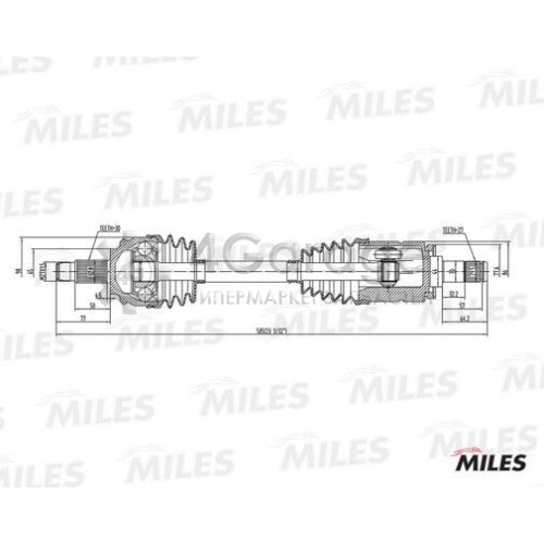 MILES GC01020 Приводной вал