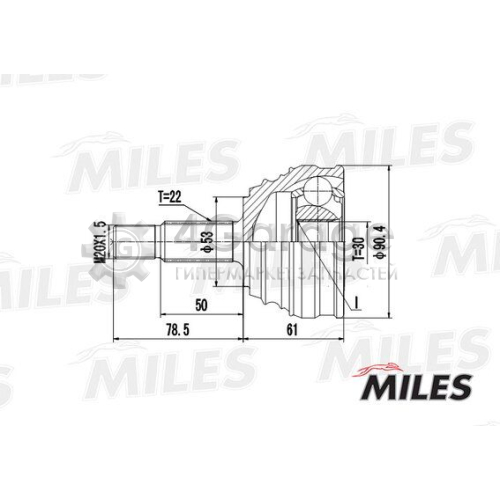 MILES GA20517 Шарнирный комплект приводной вал