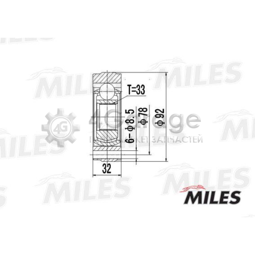 MILES GA10031 Шарнирный комплект приводной вал