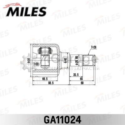 MILES GA11024 Муфта с шипами приводной вал