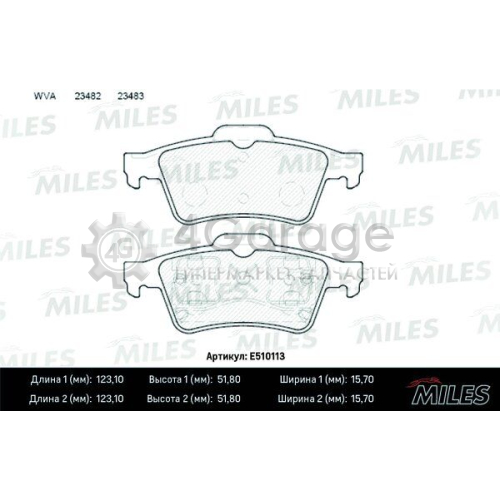 MILES E510113 Комплект тормозных колодок дисковый тормоз