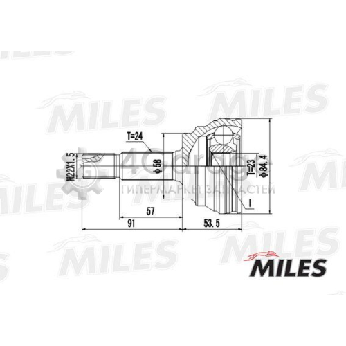 MILES GA20483 Шарнирный комплект приводной вал