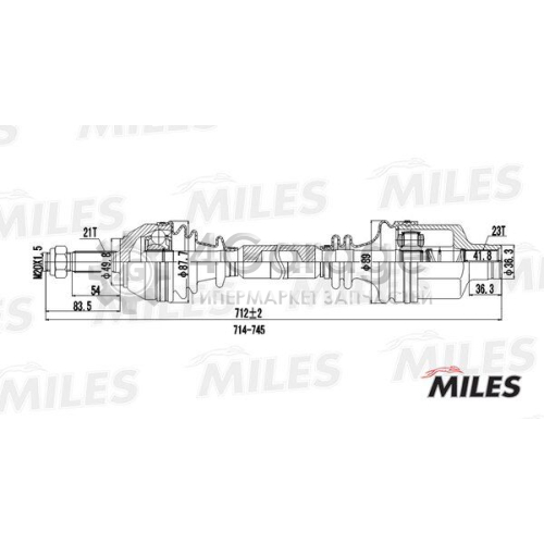 MILES GC02106 Приводной вал