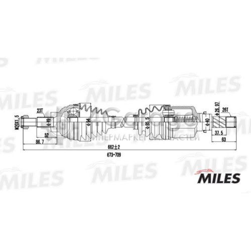 MILES GC01117 Приводной вал