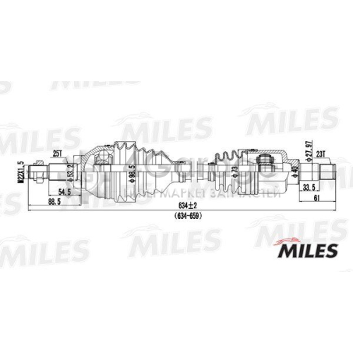 MILES GC01052 Приводной вал