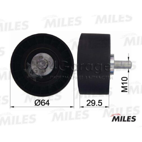 MILES AG02002 Паразитный / Ведущий ролик зубчатый ремень