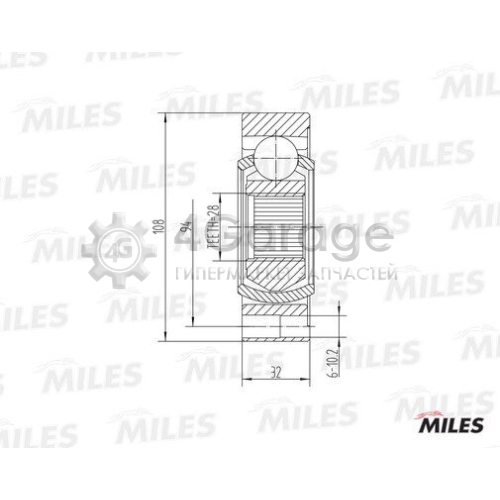 MILES GA10040 Шарнирный комплект приводной вал