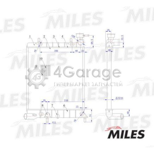 MILES ACRM007 Радиатор охлаждение двигателя