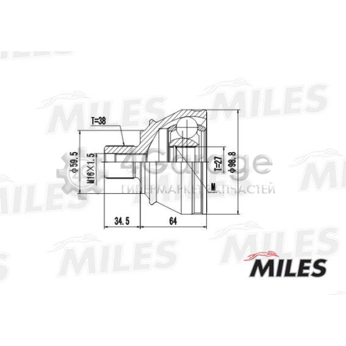 MILES GA20040 Шарнирный комплект приводной вал