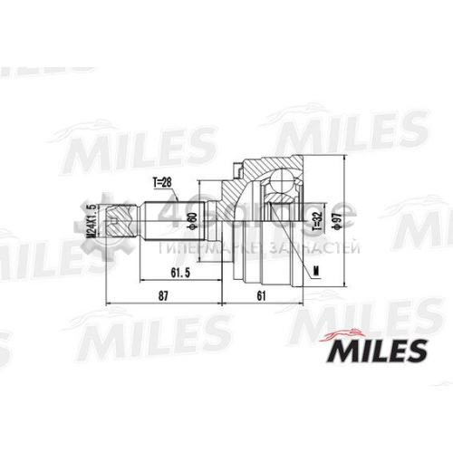 MILES GA20152 Шарнирный комплект приводной вал