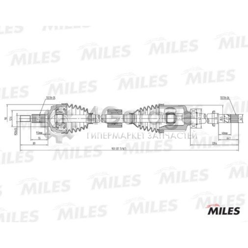 MILES GC02162 Приводной вал