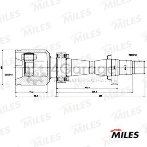 MILES GA12074 Шарнир приводной вал