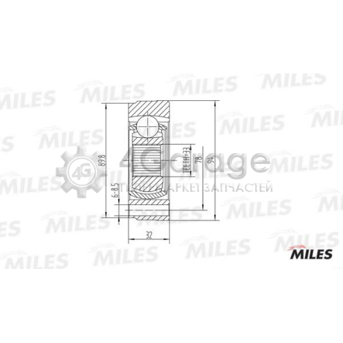 MILES GA10006 Шарнирный комплект приводной вал