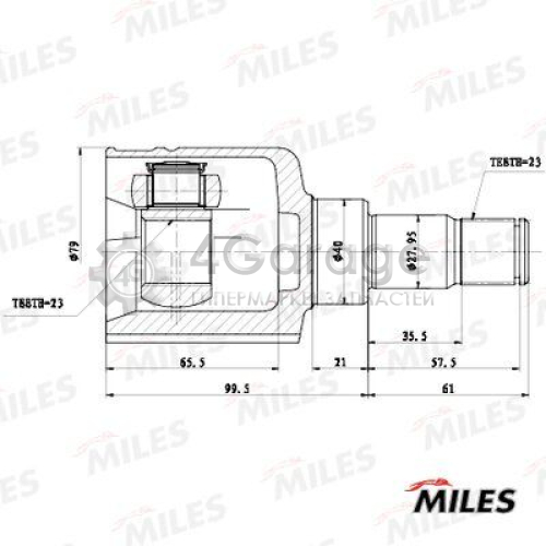 MILES GA11070 Шарнир приводной вал