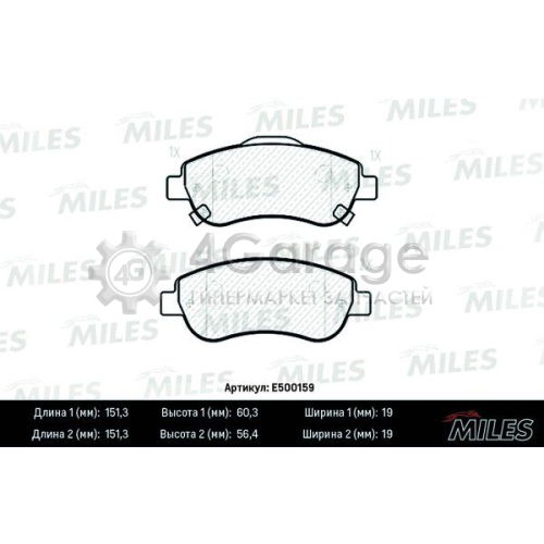 MILES E500159 Комплект тормозных колодок дисковый тормоз