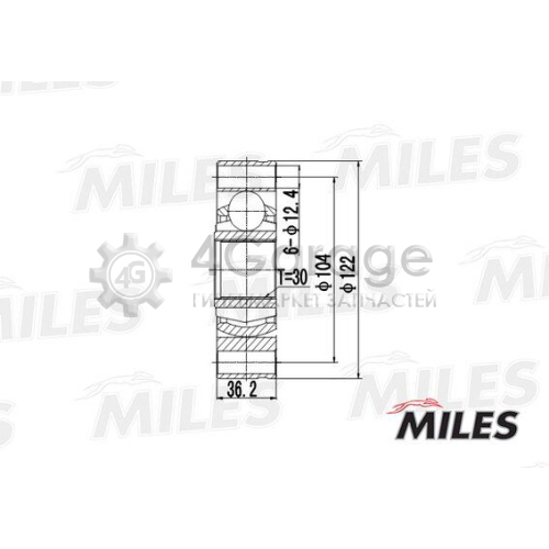 MILES GA10018 Шарнирный комплект приводной вал